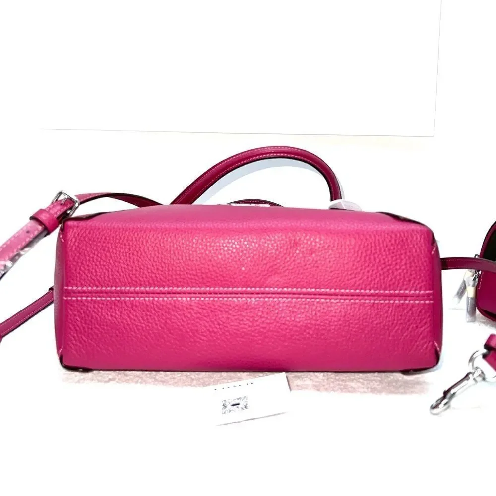 🔥🎁NWT! Coach KACEY Satchel Leather Handbag Bright Violet Msrp:$378.00 - Picture 6 of 12